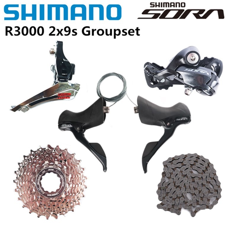 Shimano SORA R3000 2x9s Groupset Bike Shifter Front Rear Derailleur SS ...