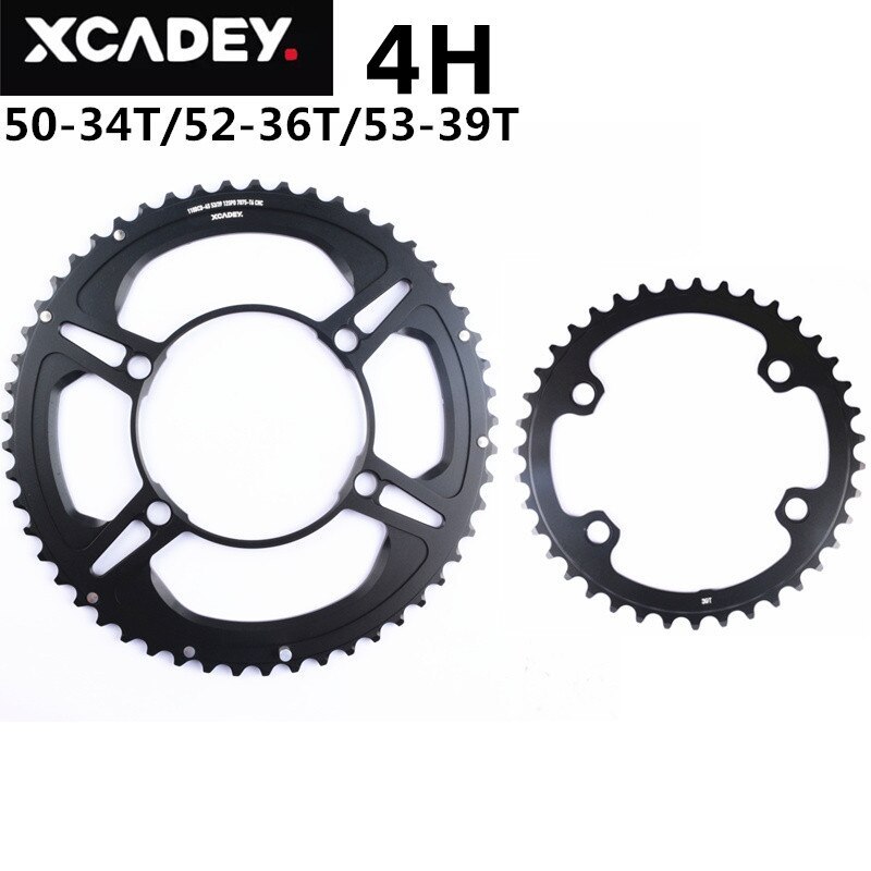 XCADEY Crown Chainring 53-39T 52-36T 50-34T Crown For XCADEY 4H 110BCD-4s 5H 110BCD For Crank Power Meter For Road Bike