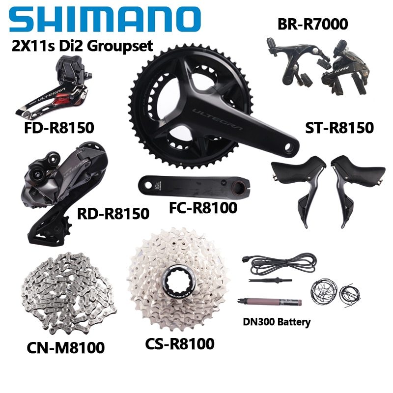 Shimano Di2 2x12s R8150 ST R7000 Brake Caliper 12Speed R8100 Crank 170MM 172.5MM 50-34T Chainirng Derailleur For Road Bike Set
