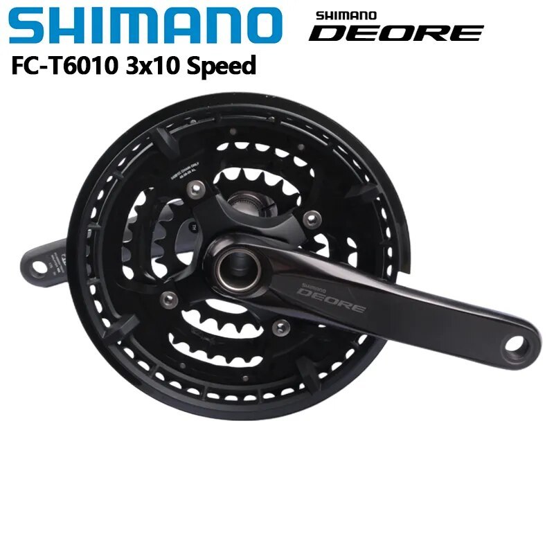 Shimano DEORE T6010 Crankset 170MM 175MM 3x10Speed Chainring 48T-36T-26T HOLLOWTECH II Trekking Crankset 30s MTB Bicycle Crank