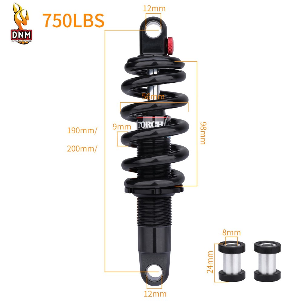 DNM DV-22AR Bike Shock with Damping Adjustment Multi-stage Adjustable 190mm/200mm For Mountain Bike Riding Parts Original