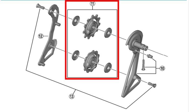 Shimano XT DYNA-SYS High Grade PULLY SET Suitable For RD-M773 Guide and Tension RD-M773 Set