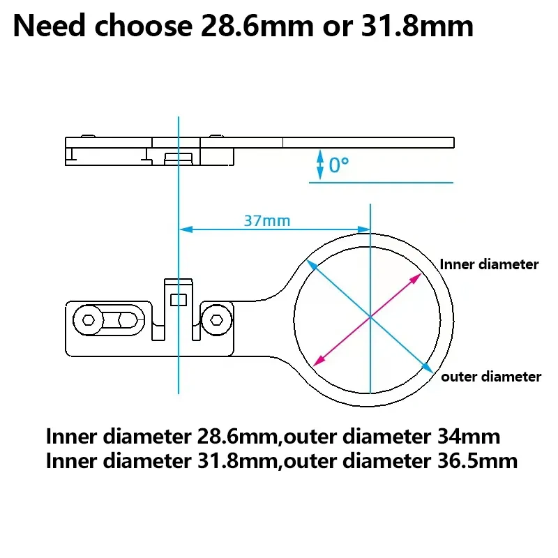 Di2 Controller Bracket EW90A EW90B Carbon Fiber Nylon Inner Diameter 28.6mm 31.8mm 1PCS 0 ° Bracket For Shimano EW90A/B