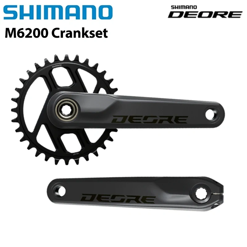 SHIMANO NEW DEORE M6200 Crankset 1x12 Speed 165mm 170mm 175mm 30T 32T Chainring Bicycle Parts Original Crank For MTB Bike