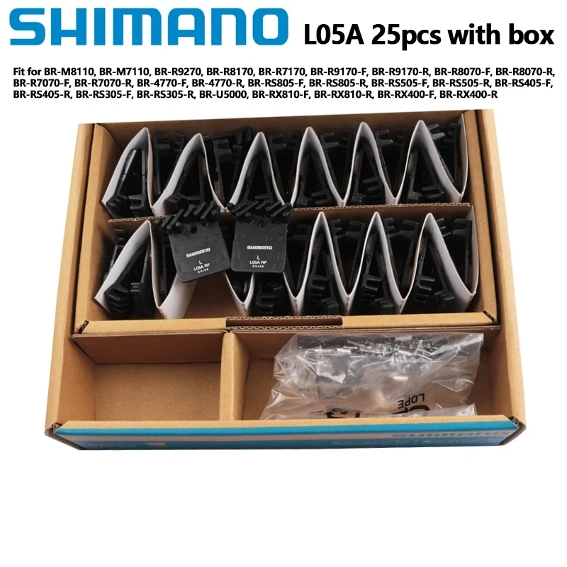 Shimano L05A Brake Pads Resin Model 25pcs Box Fit For BR R8170 R7170 RX810 RX400 M8100 R9170 R9270 4700 Road Bike Brake D03S