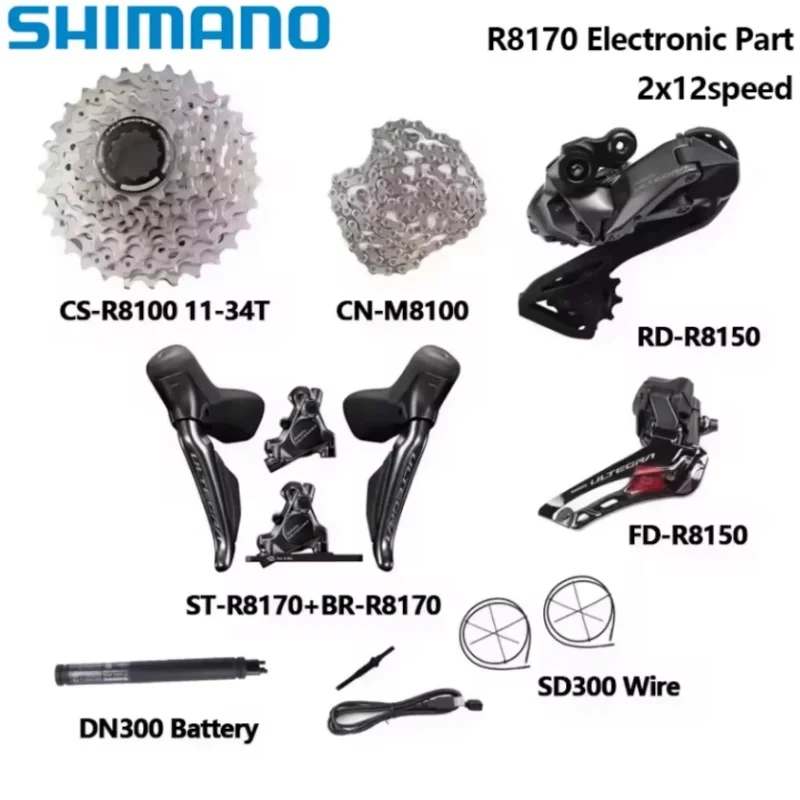 Shimano ULTEGRA R8170 Di2 Electronic Part 2x12S R8150 Front/Rear Derailleur Cassette Hydraulic Disc Brake Road Bicycle Di2 Set