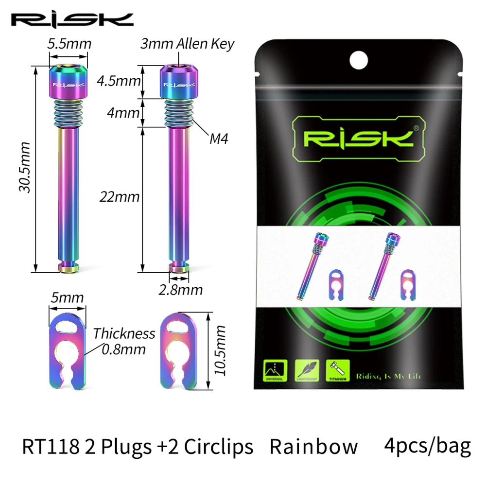 RISK Mountain Bike Oil Disc Brake Insert Screw Titanium Alloy XT XTR Disc Brake Clamp Fixing Screw