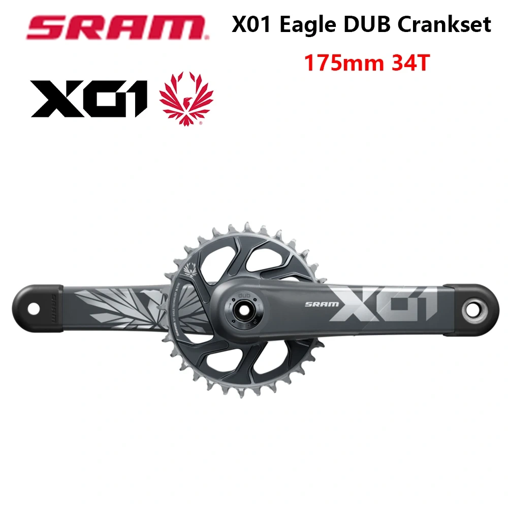 SRAM X01 Eagle DUB Crankset Carbon Crank Arm Mountain Bicycle Chainwheel 175mm 34T