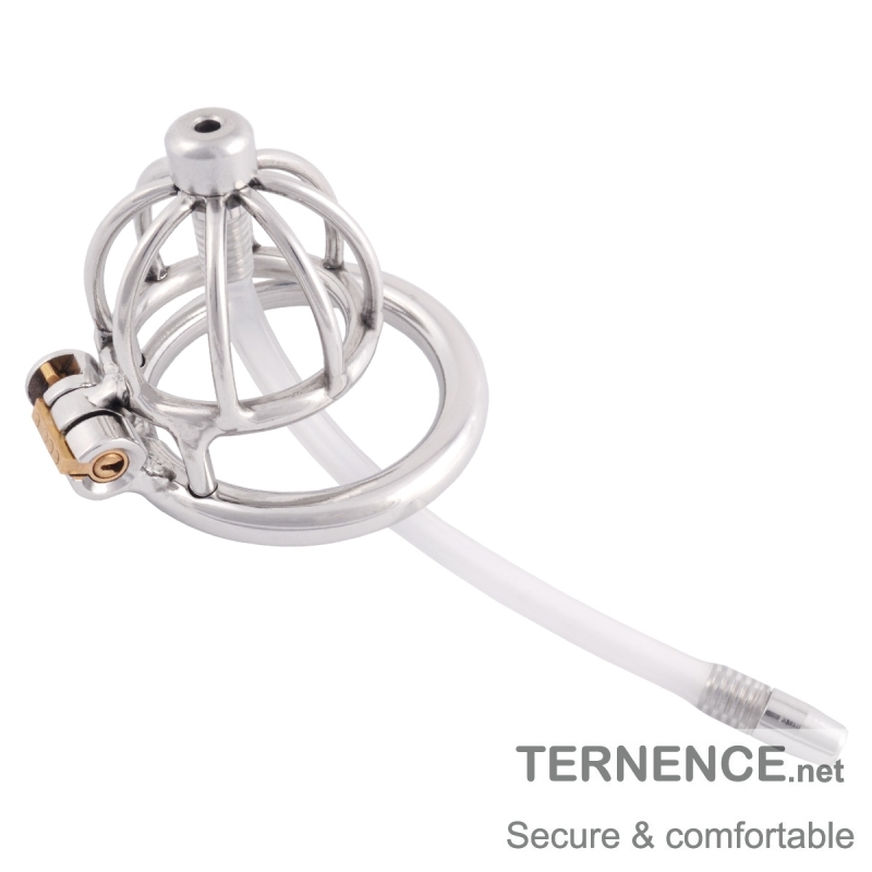 TERNENCE Metal Male Chastity Device Steel Stainless Cock Cage Sex Toy Ring with Tube