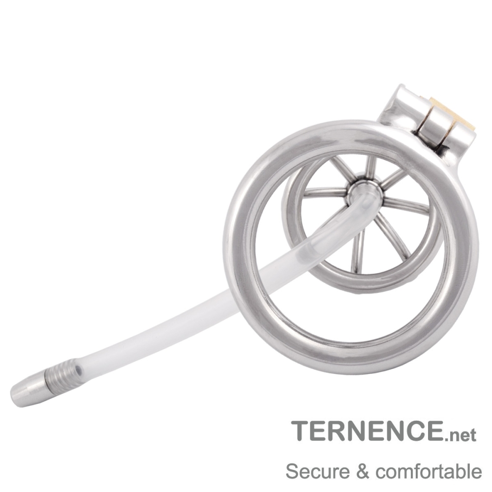 TERNENCE Metal Male Chastity Device Steel Stainless Cock Cage Sex Toy Ring with Tube
