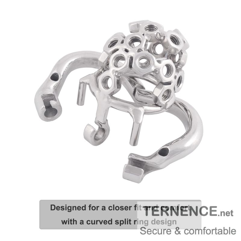 TERNENCE Ergonomic Design Stainless Steel Male Chastity Device Easy to Wear Male Cock Cage