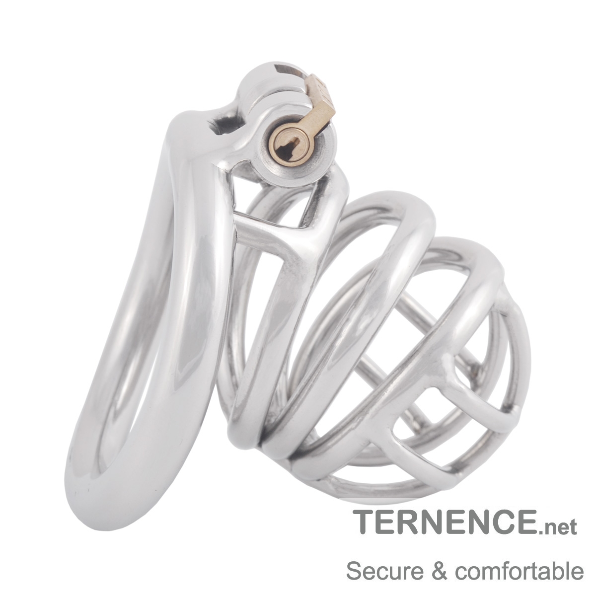 TERNENCE Stainless Chastity Device Male Ergonomic Design Long Cock Cage  K850 (50mm L Size)