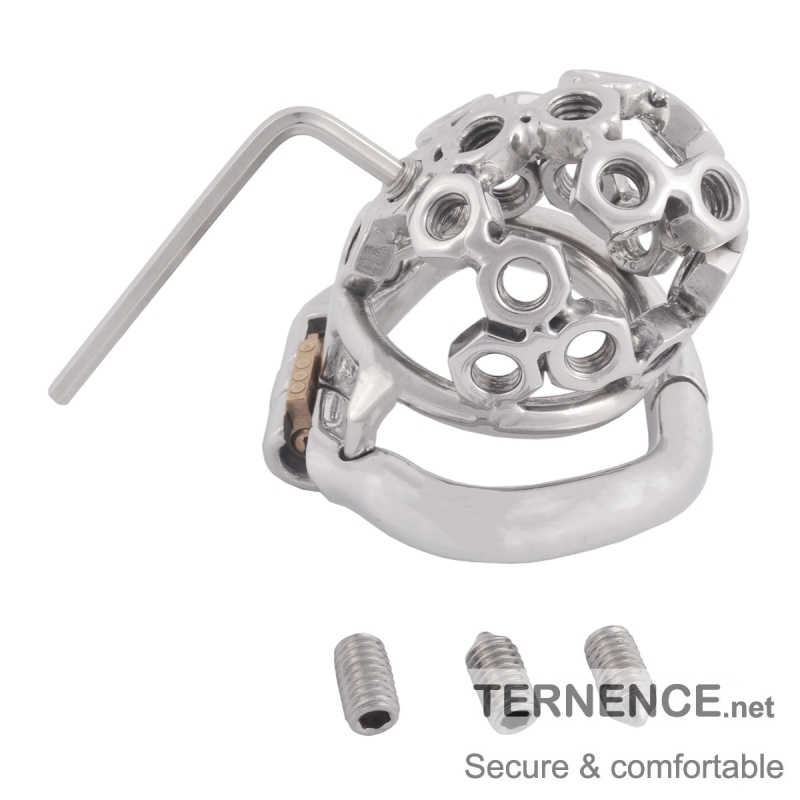 TERNENCE Ergonomic Design Stainless Steel Male Chastity Device Easy to Wear Male Cock Cage