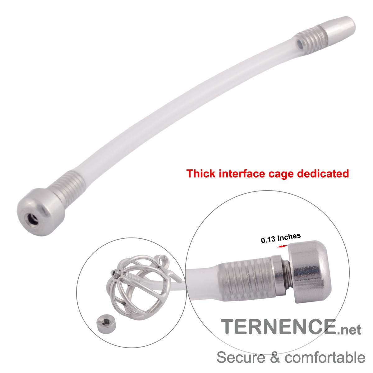TERNENCE Stainless Steel Male Chastity Device Accessories 8mm Silicone Tubing (3.5mm Cage Silicone Tube)