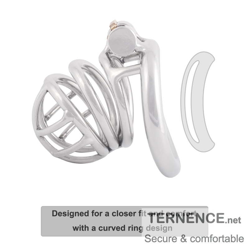 TERNENCE Stainless Steel Small Male Chastity Device Ergonomic Design Stealth Lock for Adults Solitary Extreme Confinement Cage