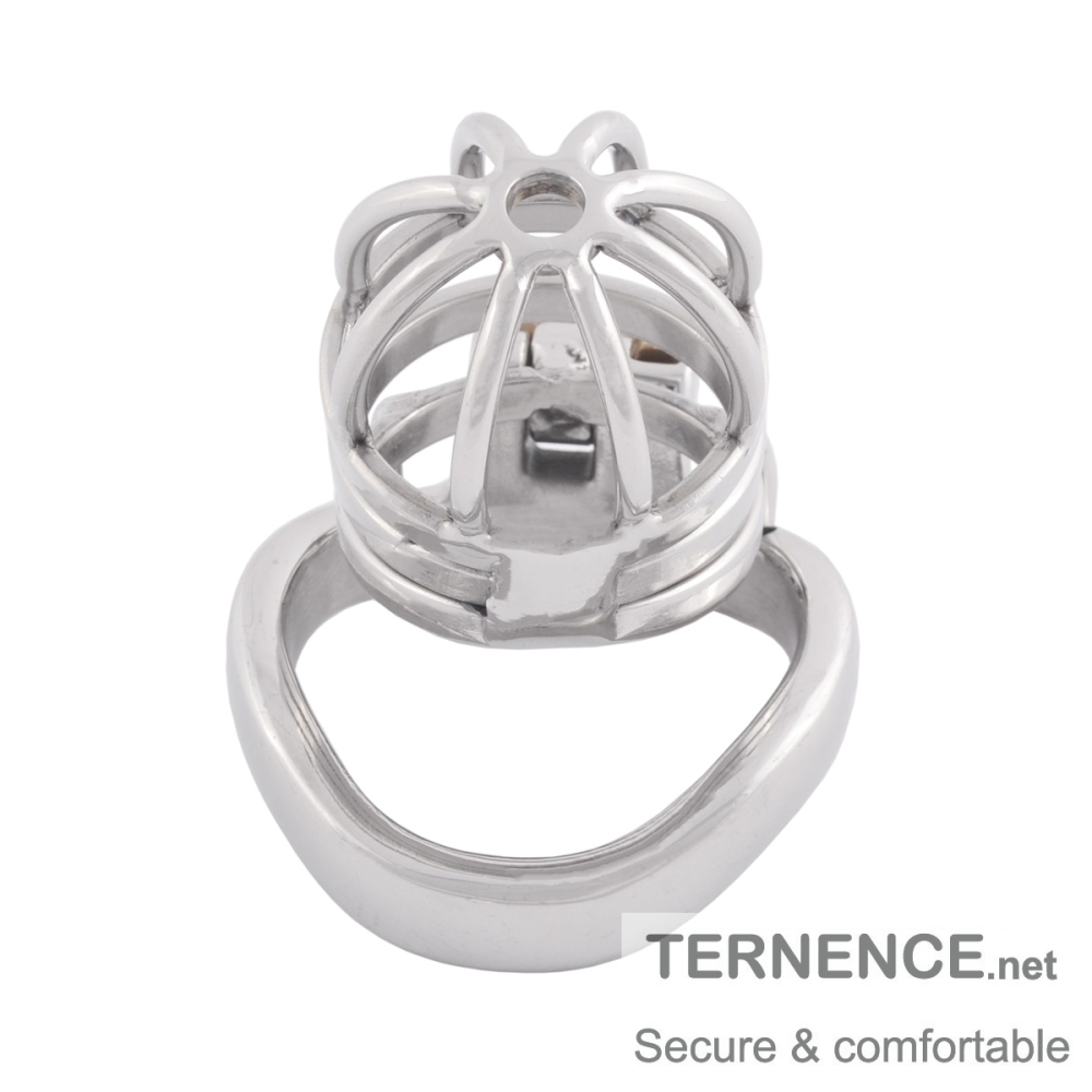 TERNENCE Stainless Steel Cock Cage Stealth Lock for Adults Solitary Extreme Confinement Cage