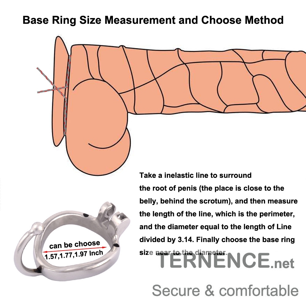 TERNENCE Male Chastity Cage Device Restraint Men Bondage Fetish with Catheter and Anti-Off Ring