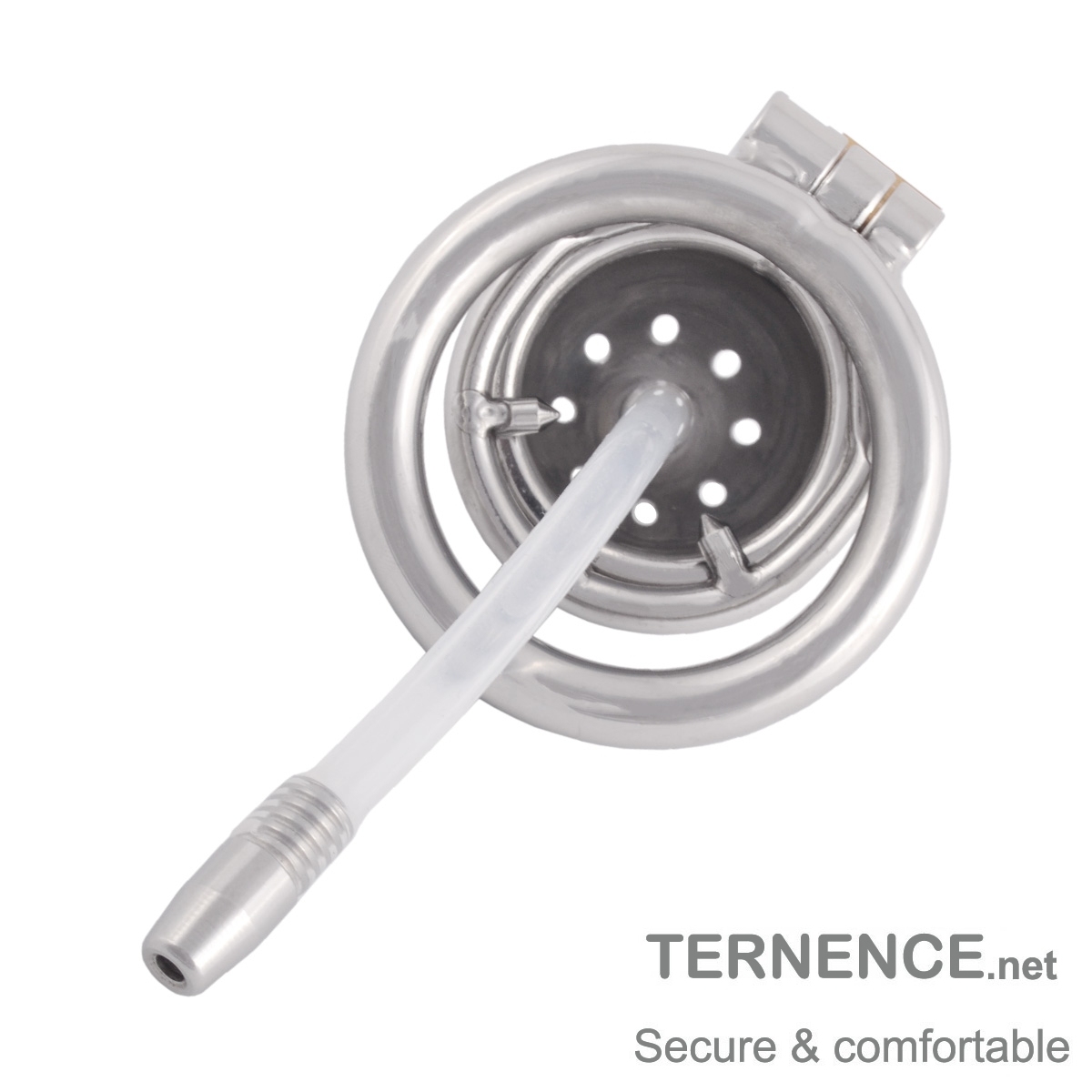 TERNENCE Super Small Male Chastity Cage Virginity Lock Cock Cage with Urethral Tube and Anti-Off Ring