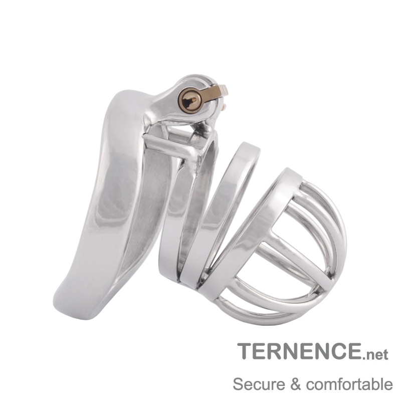 TERNENCE Stainless Steel Cock Cage Stealth Lock for Adults Solitary Extreme Confinement Cage