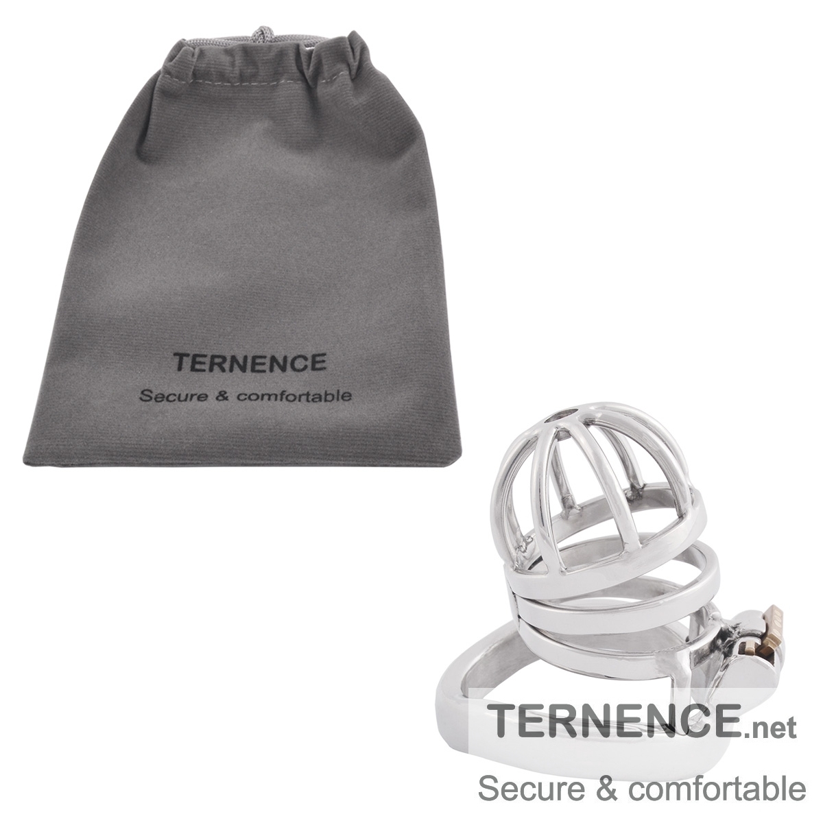 TERNENCE Stainless Steel Cock Cage Stealth Lock for Adults Solitary Extreme Confinement Cage