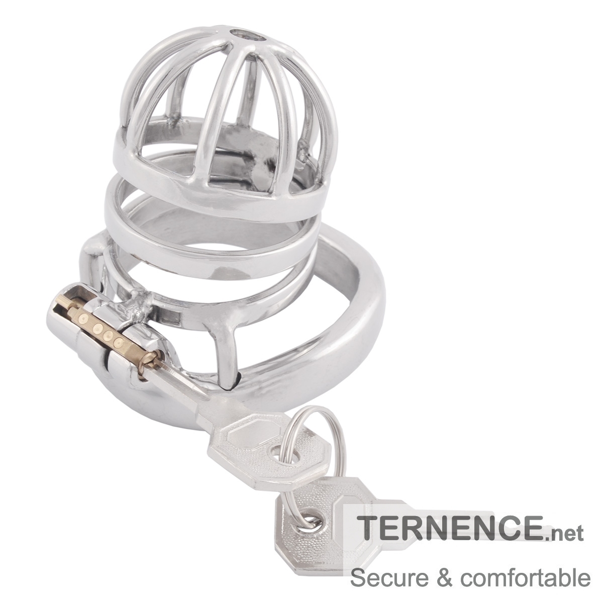 TERNENCE Stainless Steel Cock Cage Stealth Lock for Adults Solitary Extreme Confinement Cage