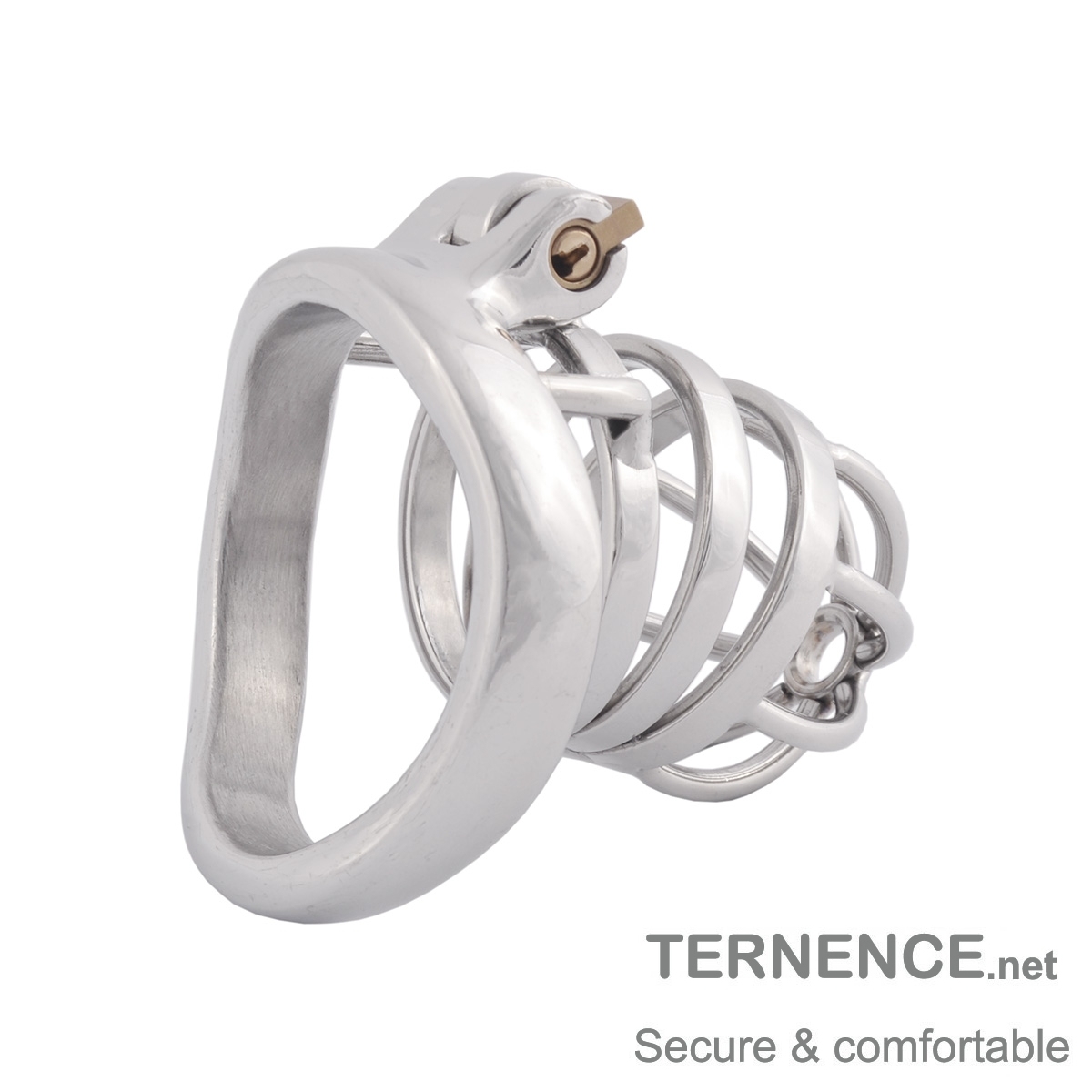 TERNENCE Stainless Steel Cock Cage Stealth Lock for Adults Solitary Extreme Confinement Cage