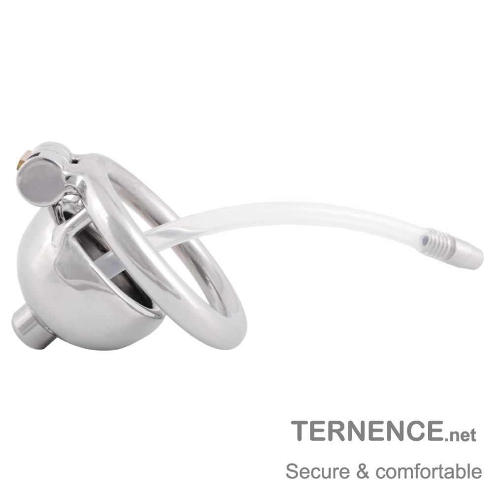 TERNENCE Small Male Cock Cage Chastity Locked Sex Toy with Catheter