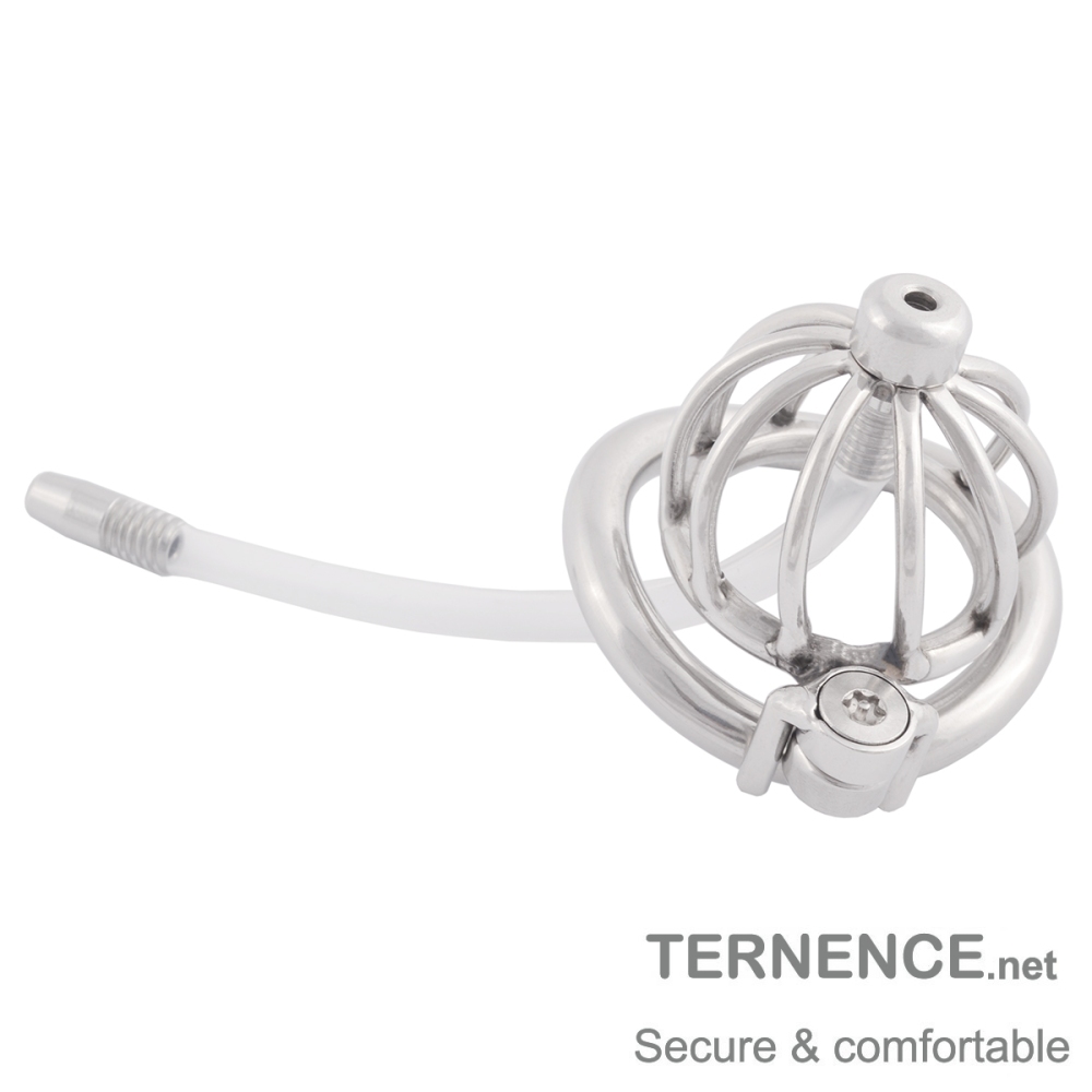 TERNENCE Male Cock Cage Super Small Male Locked Cage Sex Toy with Urethral Tube