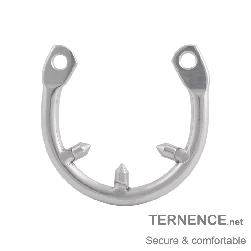 TERNENCE Men's Virginity Lock Belt Male Chastity Cock Cage Anti-Off Ring (Cage Two Dowel pins Distance: 31mm / 1.22 Inches)