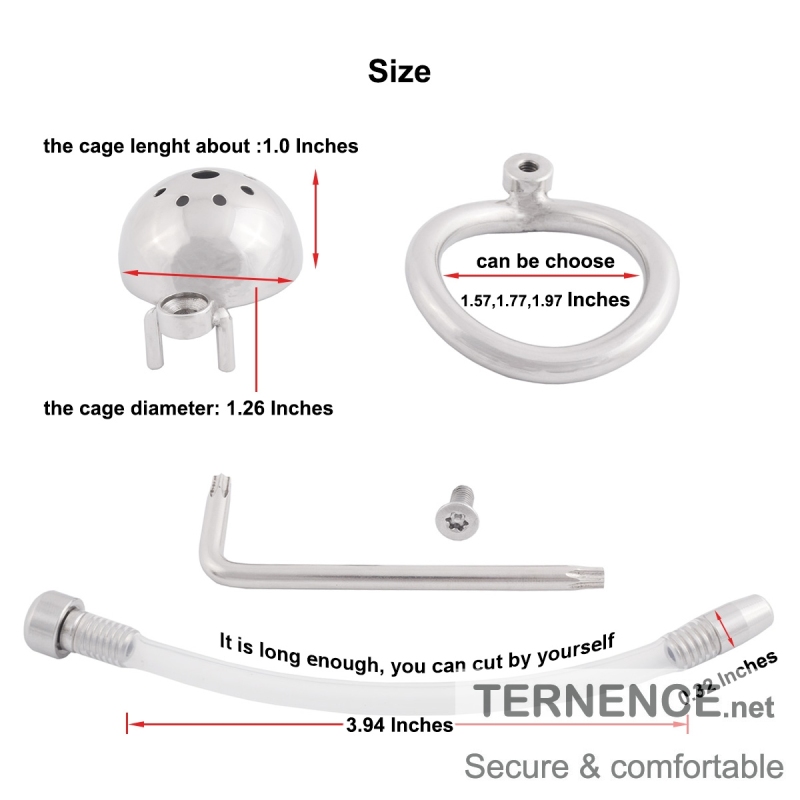 TERNENCE Short Male Cock Cage Adult Game Sex Toy with Catheter
