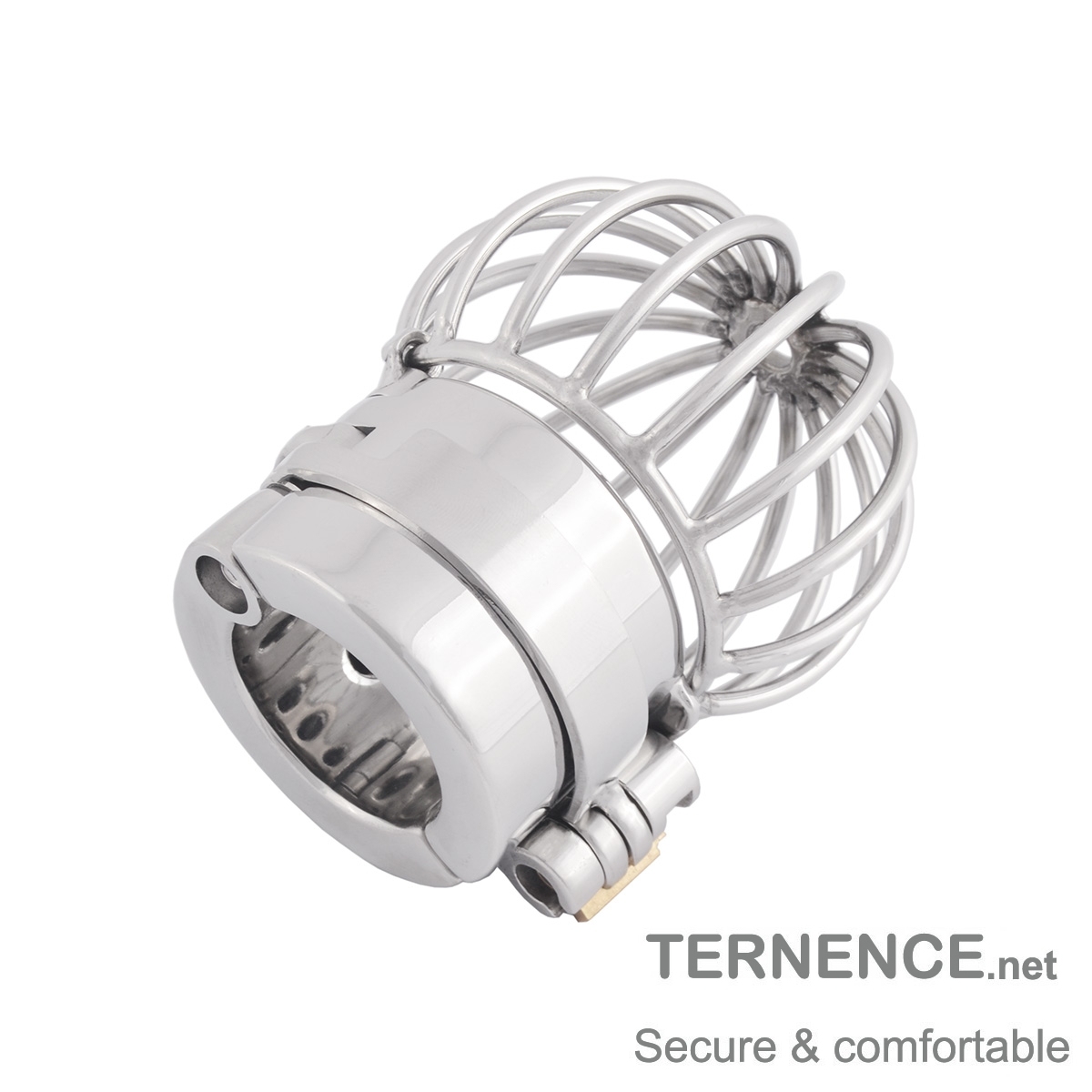 TERNENCE Male Chastity Device Stainless Steel Cage Cock Ring Ball Stretchers
