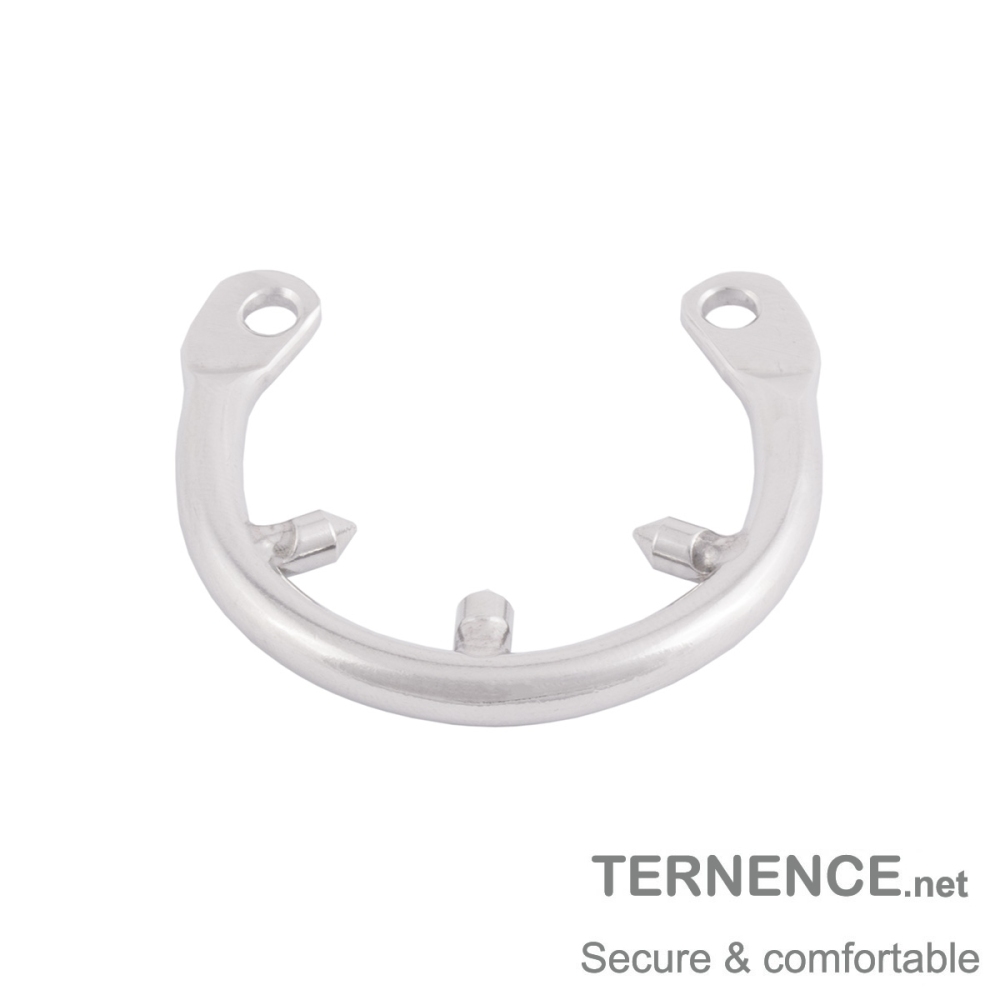 TERNENCE Men's Virginity Lock Belt Male Chastity Cock Cage Anti-Off Ring (Cage Two Dowel pins Distance: 35mm / 1.38 Inches)