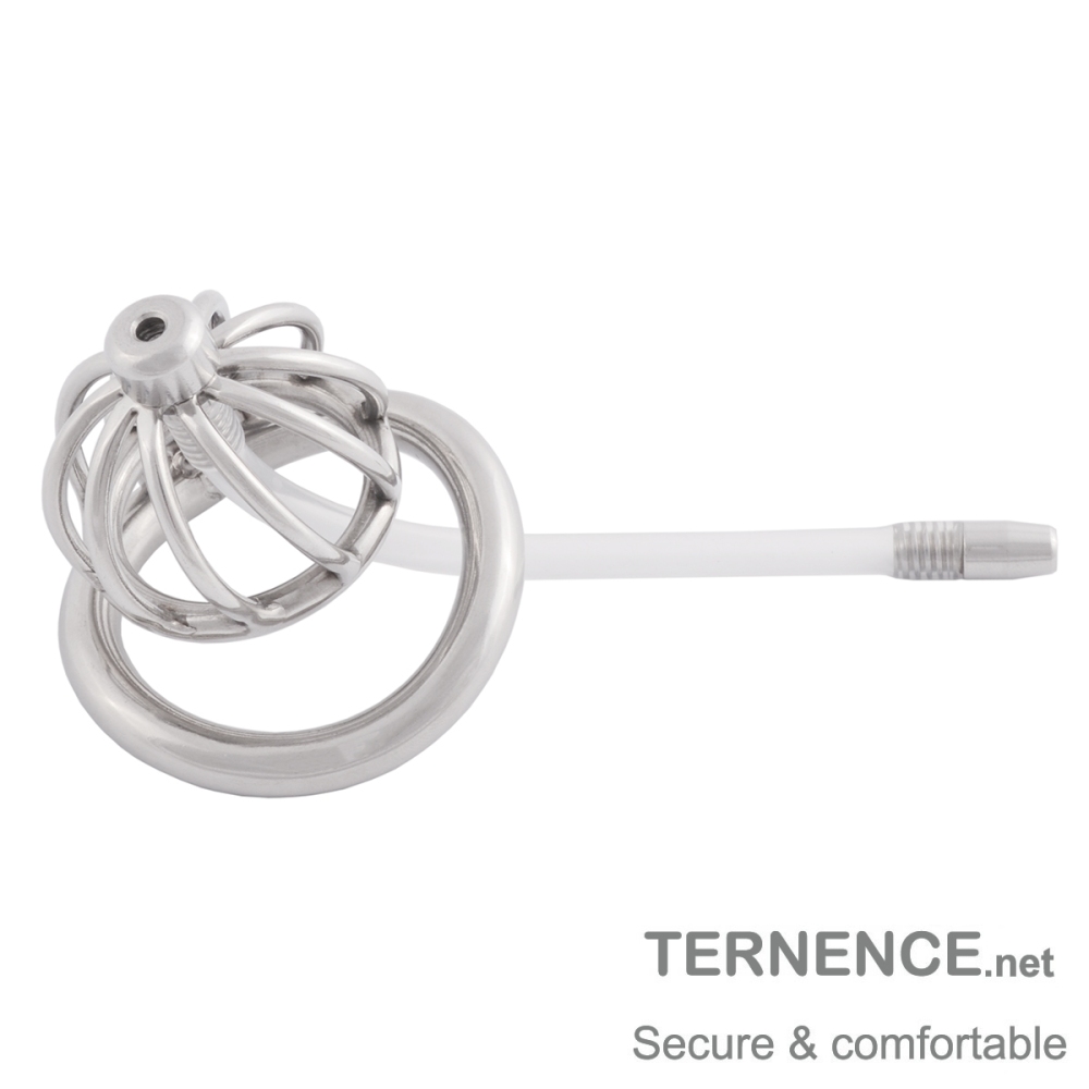 TERNENCE Male Cock Cage Super Small Male Locked Cage Sex Toy with Urethral Tube