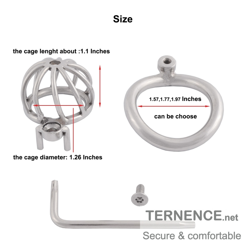 TERNENCE Male Virginity Lock Small Male Ergonomic Design Easy to Wear Cock Cage