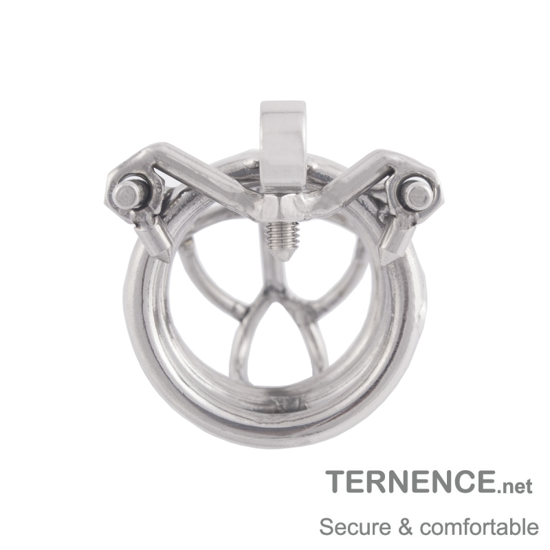 TERNENCE Men's Virginity Lock Belt Male Chastity Cock Cage Anti-Off Ring (Cage Two Dowel pins Distance: 38mm / 1.50 Inches)