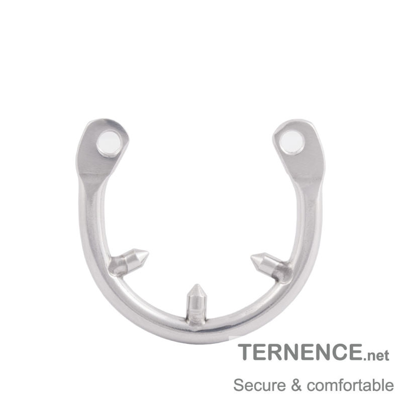 TERNENCE Men's Virginity Lock Belt Male Chastity Cock Cage Anti-Off Ring (Cage Two Dowel pins Distance: 35mm / 1.38 Inches)