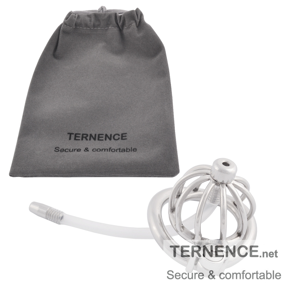 TERNENCE Male Cock Cage Super Small Male Locked Cage Sex Toy with Urethral Tube