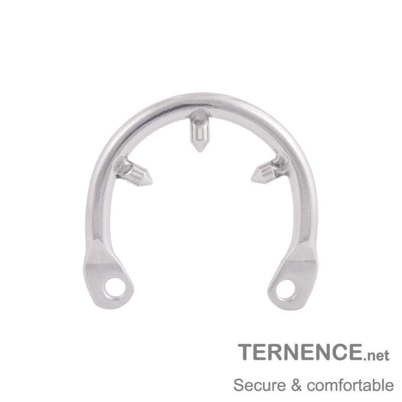 TERNENCE Men's Virginity Lock Belt Male Chastity Cock Cage Anti-Off Ring (Cage Two Dowel pins Distance: 35mm / 1.38 Inches)