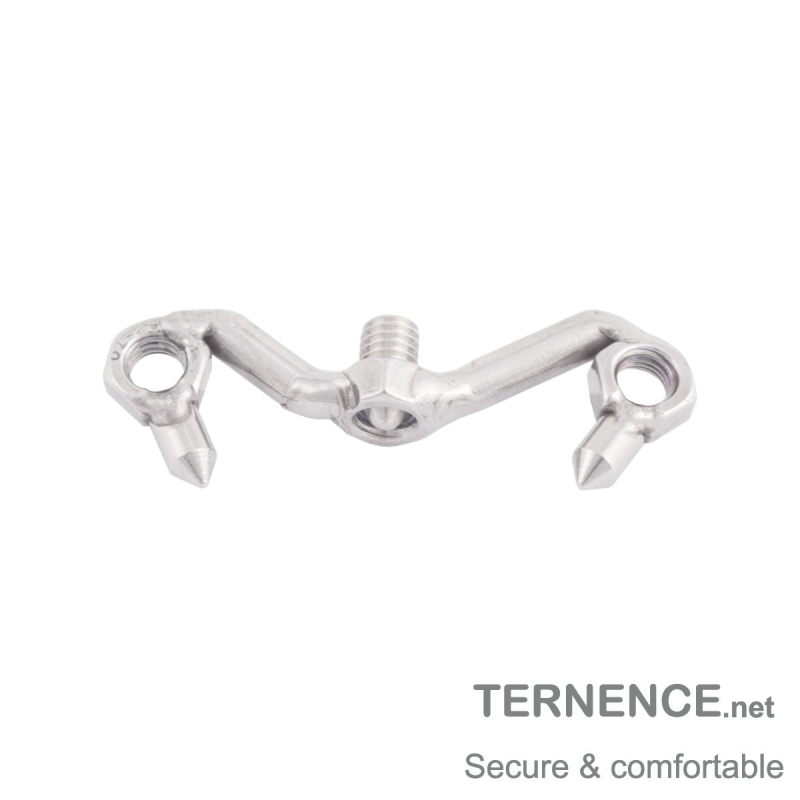 TERNENCE Men's Virginity Lock Belt Male Chastity Cock Cage Anti-Off Ring (Cage Two Dowel pins Distance: 38mm / 1.50 Inches)