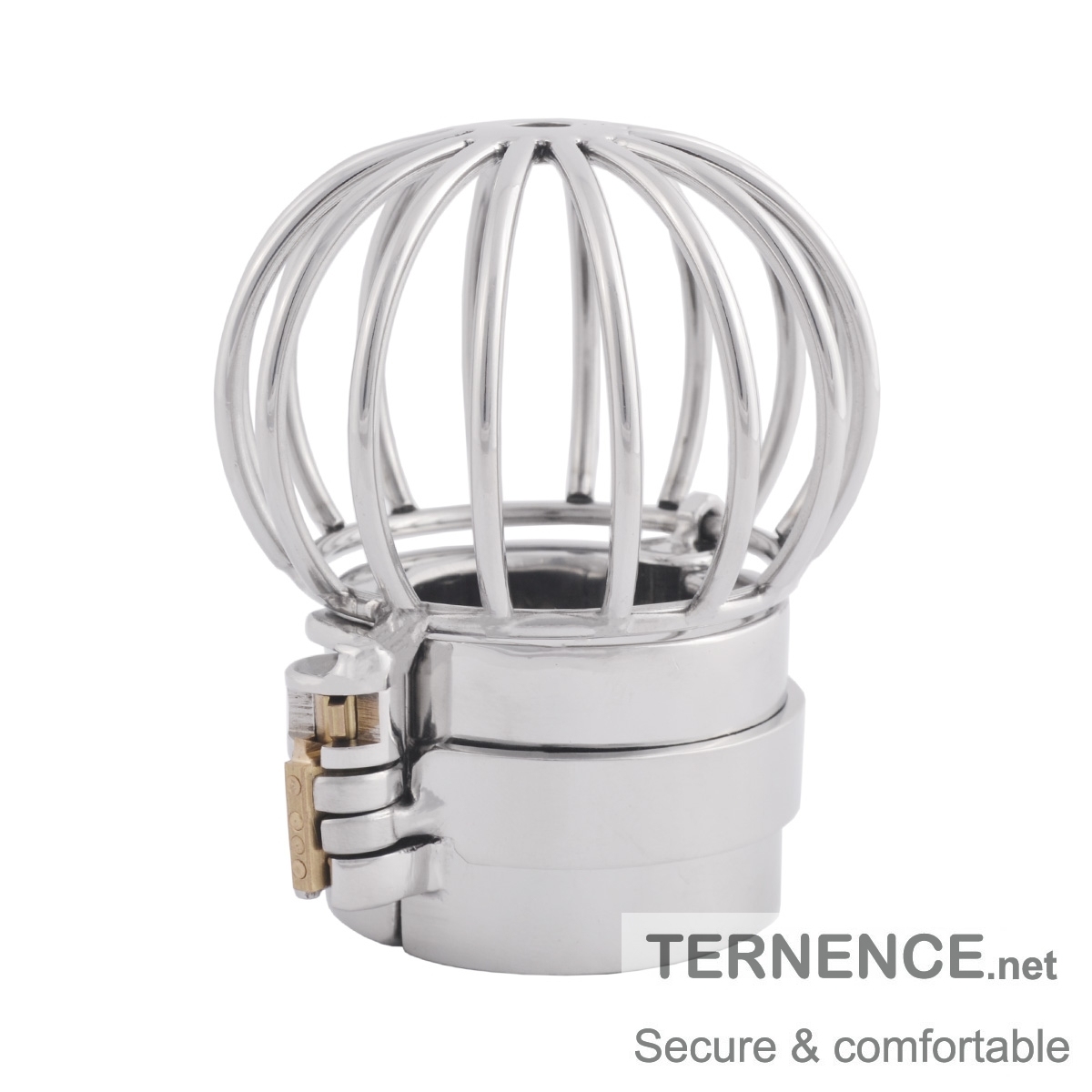 TERNENCE Male Chastity Device Stainless Steel Cage Cock Ring Ball Stretchers