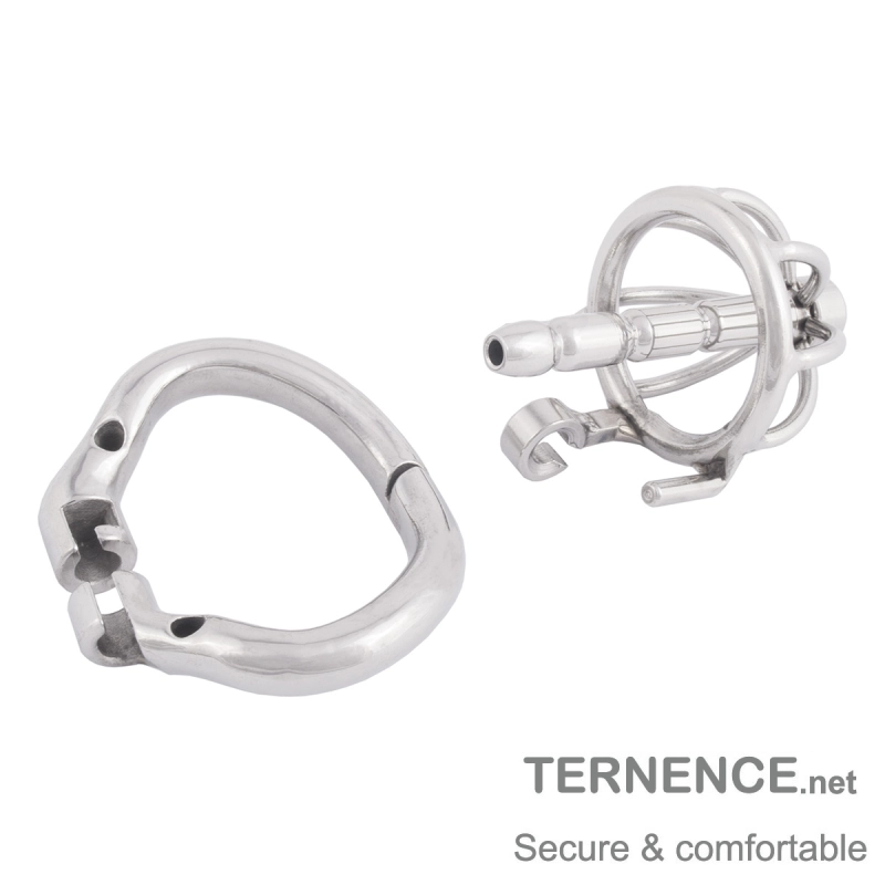 TERNENCE Chastity Locked Small Male Ergonomic Design Cock Cage with Urethral Tube