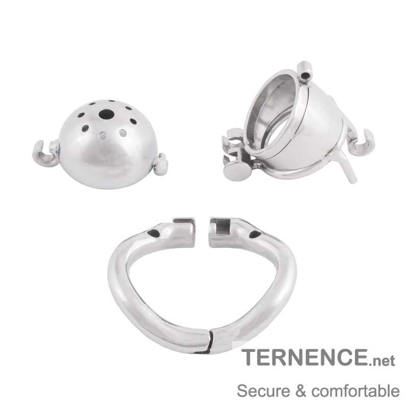 TERNENCE Stainless Steel Male Chastity Device Ergonomic Design Cock Cage with 2 Built-in Locks