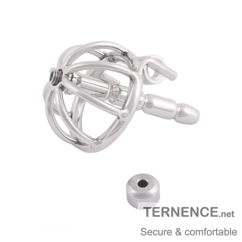 TERNENCE Chastity Locked Small Male Ergonomic Design Cock Cage with Urethral Tube