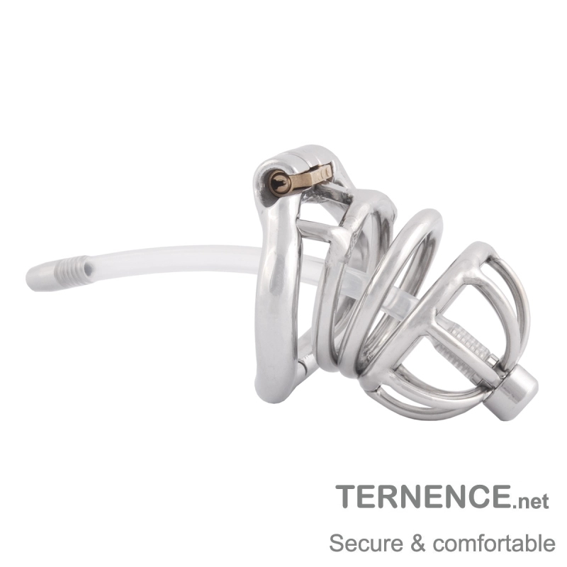 TERNENCE Male Chastity Virginity Lock Ergonomic Design Cock Cage with Catheter