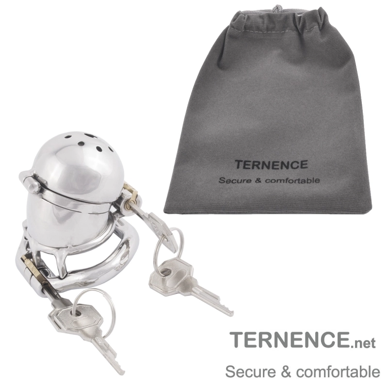 TERNENCE Stainless Steel Male Chastity Device Ergonomic Design Cock Cage with 2 Built-in Locks