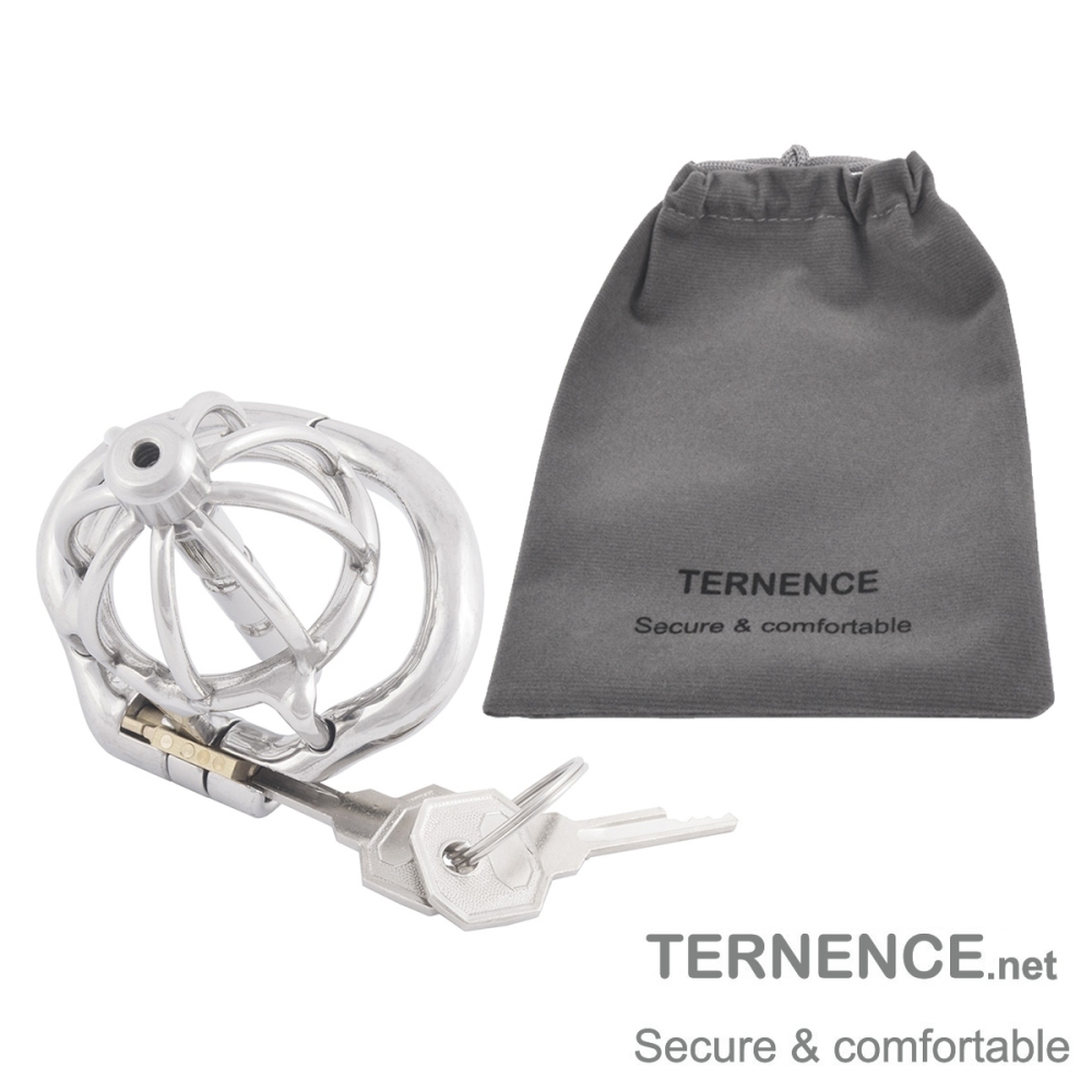 TERNENCE Chastity Locked Small Male Ergonomic Design Cock Cage with Urethral Tube