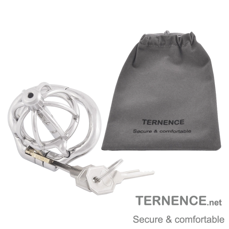 TERNENCE Chastity Locked Small Male Ergonomic Design Cock Cage with Urethral Tube