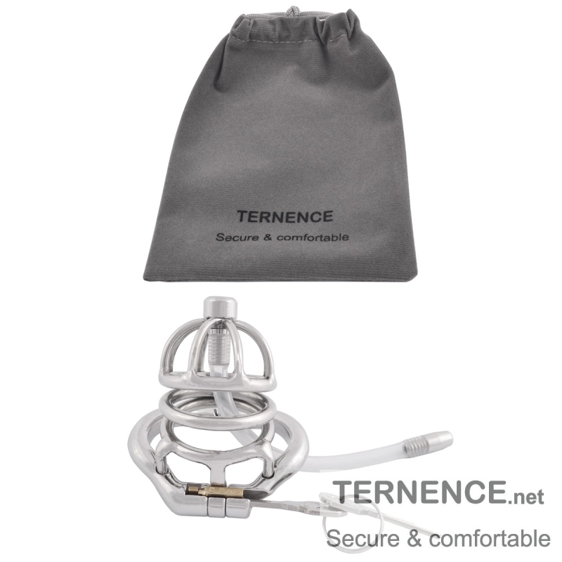 TERNENCE Male Chastity Virginity Lock Ergonomic Design Cock Cage with Catheter