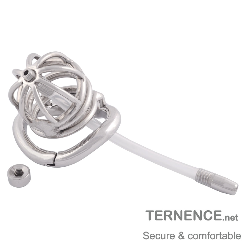 TERNENCE Male Chastity Virginity Lock Ergonomic Design Cock Cage with Catheter