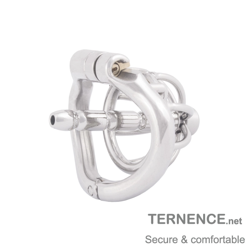 TERNENCE Chastity Locked Small Male Ergonomic Design Cock Cage with Urethral Tube